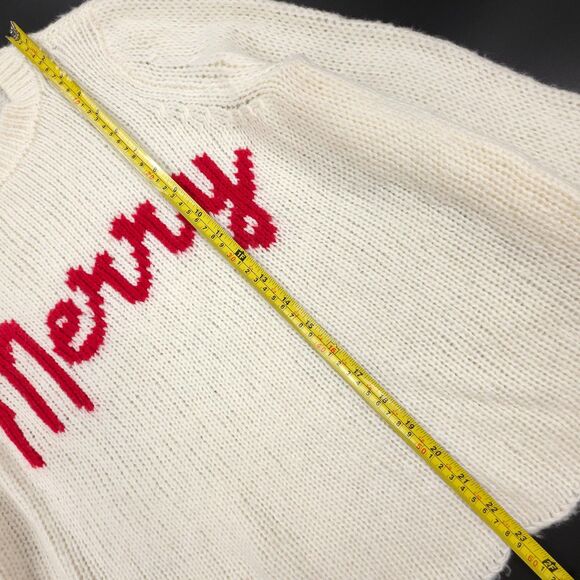 NEW Wooden Ships Wool Mohair Red Ginger Merry Chunky Crew Sweater Christmas Knit - Picture 5 of 8